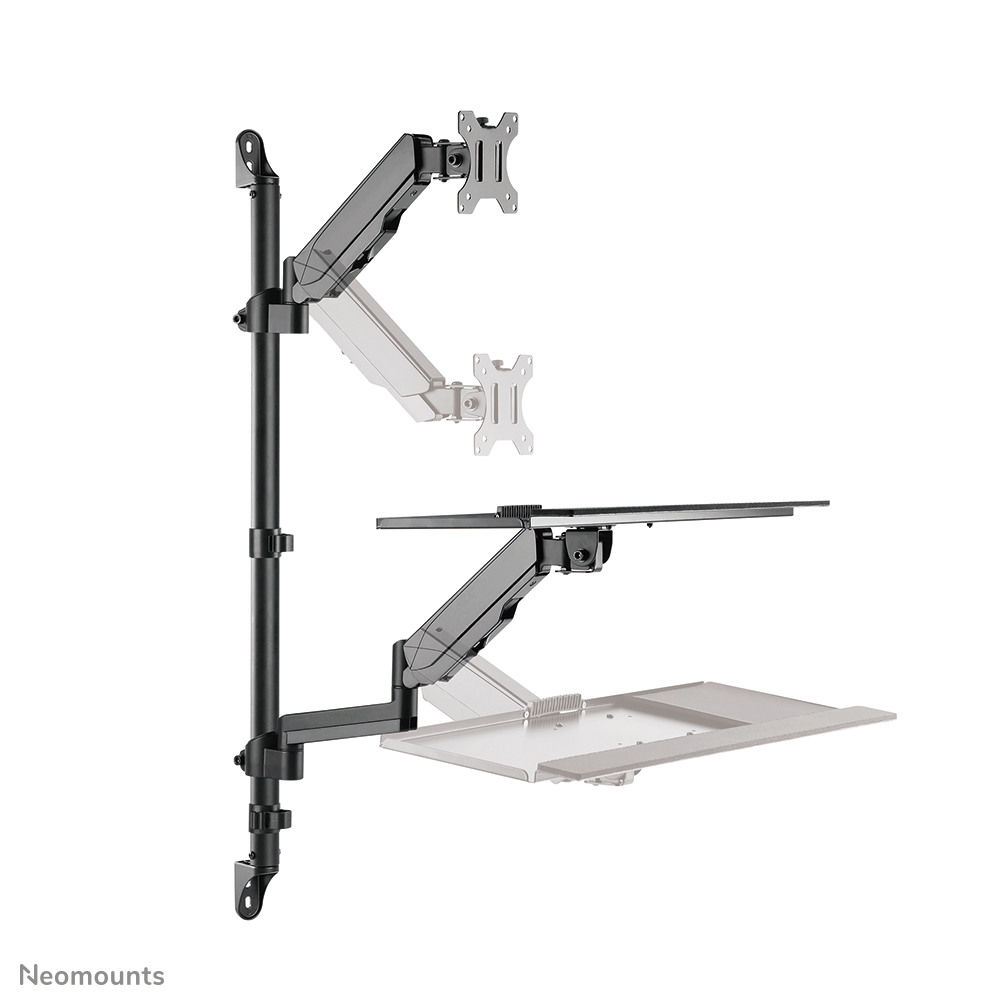 Neomounts WL90-325BL1 Station de travail assis-debout - mural - 17-32" - ressort à gaz